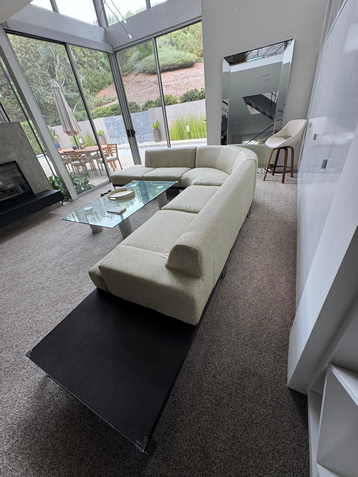 Custom upholstered sectional in a modern living room